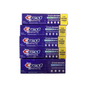 6x Crest 3D White Stain Eraser Icy Clean Mint Toothpastes 2.7 2.3 oz NEW Exp 28